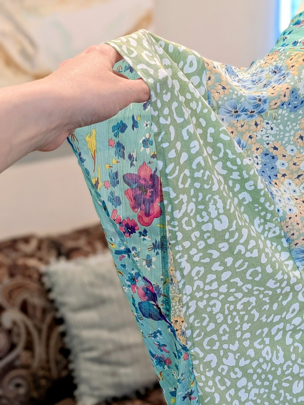 UmGee Green Floral Kimono Cardigan - Picture 2 of 6